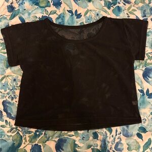 Black fishnet crop top